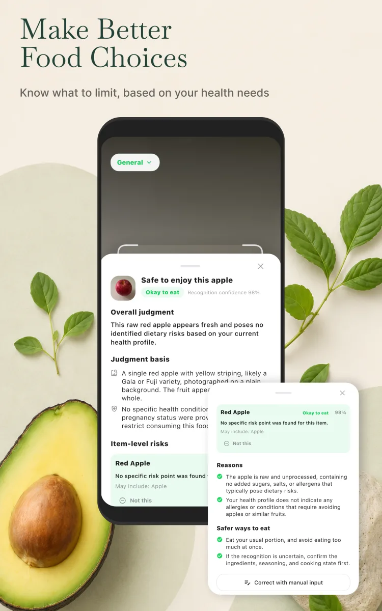 Can I Eat result and safer eating suggestions